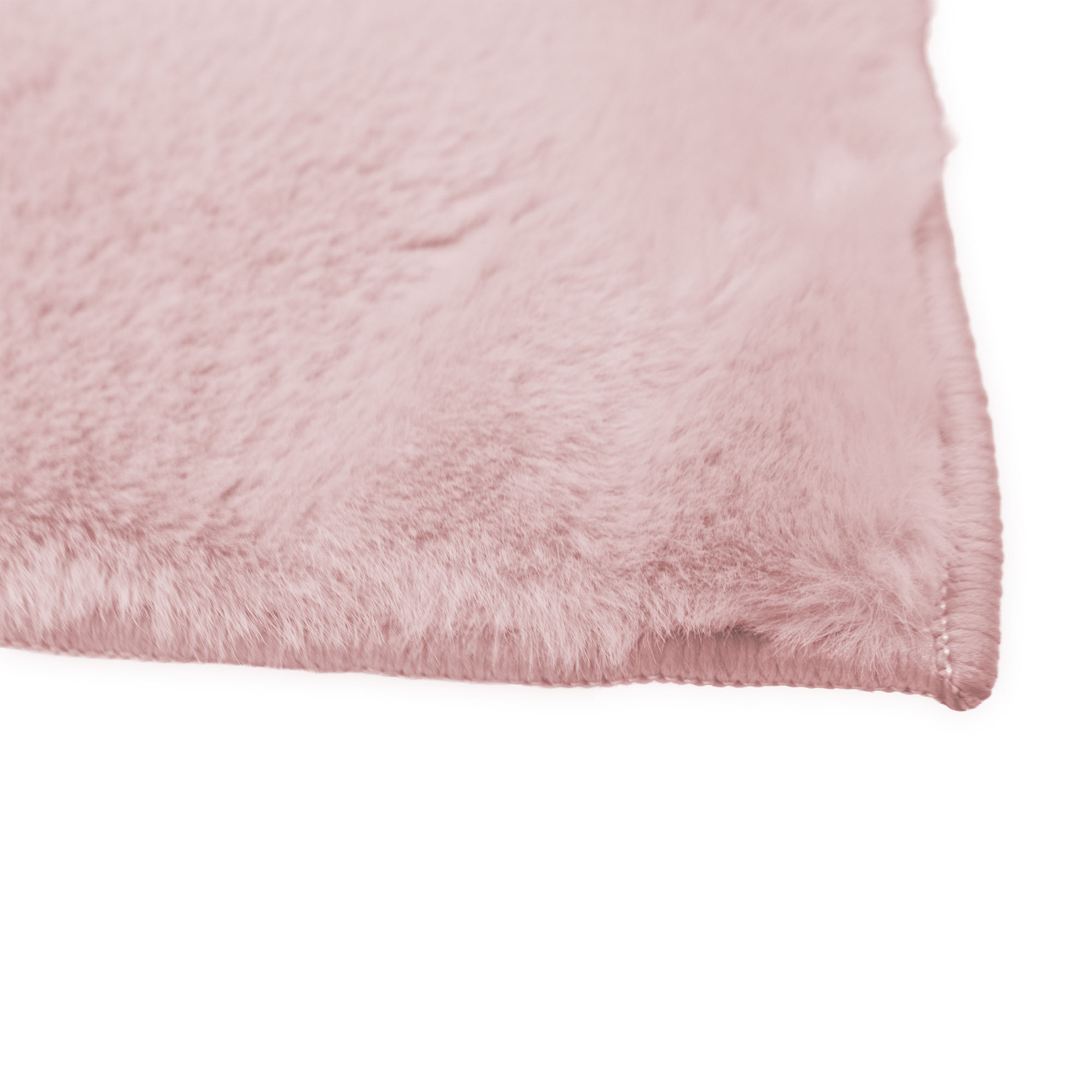 Mainstays Rabbit Faux Fur Accent Area Rug, Light Pink, 30 in x 45 in, for Bedroom, Living Room, Dining Room.
