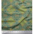 thumbnail image 1 of Soimoi Green Poly Georgette Fabric Moroccan Damask Print Fabric by Yard 42 Inch Wide, 1 of 3