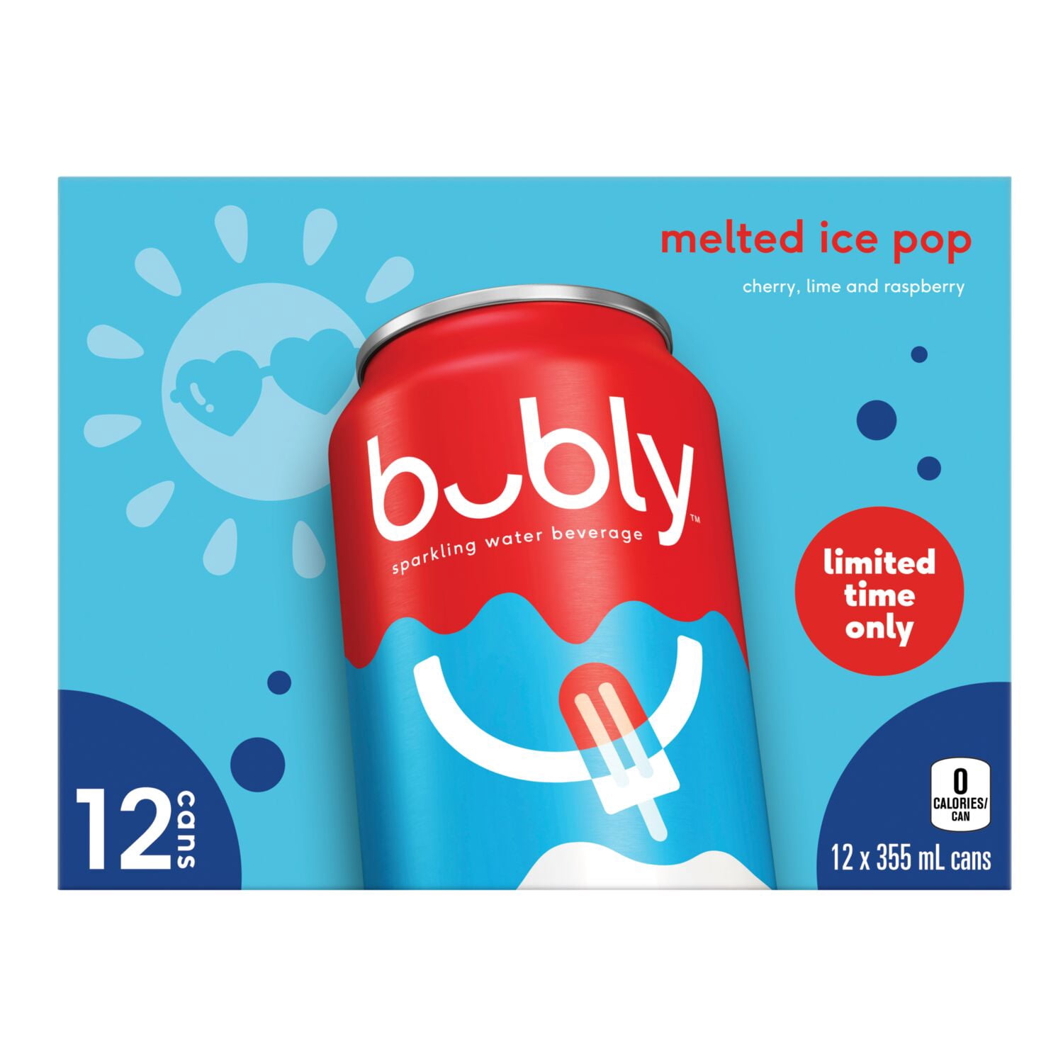 Bubly Melted Ice Pop Sparkling Water 12 x 355 ml Cans