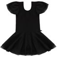 thumbnail image 3 of Oyolan Robe Tutu à Manches Courtes à Volants pour Filles, Vêtements de Danse Ballet Basiques, Noir 7-8, 3 of 7