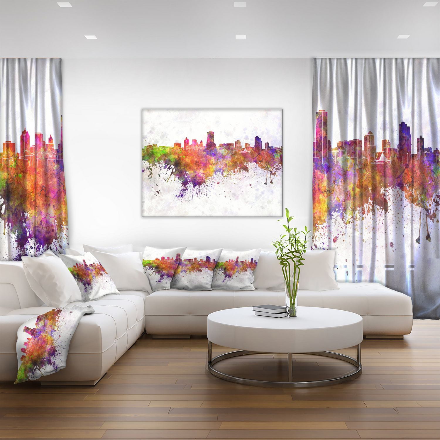 Design Art La Ligne D'Horizon De Milwaukee Sur Toile