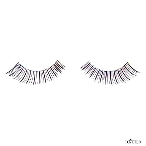 Coveted Cosmetics False Eyelashes Natural Feather Hand Made Human Hair Fake Falsies Lashes (2 Pair, Vamp)