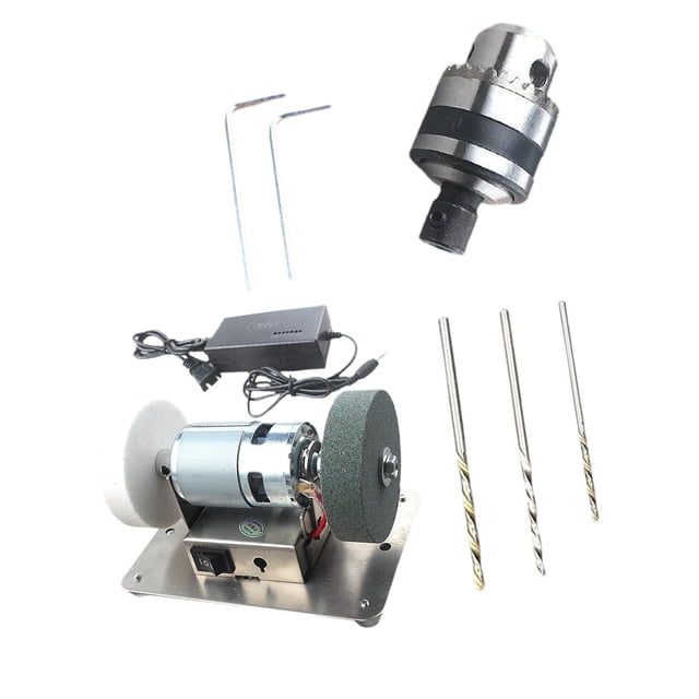 Almencla Mini Bench Grinder Bench Grinding Tool DIY Supplies Multifunction Sturdy Benchtop Sander Polisher for Tabletop Edge Polishing C