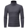 thumbnail image 2 of DPTALR Homme Col Roulé Uni Décontracté Chandail T-shirt Chandail de Base, 2 of 4
