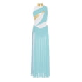 thumbnail image 2 of Moggemol Robe de Danse Sans Manches pour Filles Robe de Danse Contemporaine Fendue Longue Jupe Bleu Clair 16, 2 of 4