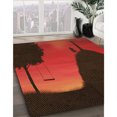 thumbnail image 3 of Ahgly Company Tapis d'Intérieur Lavable à la Machine, Carré, Transitionnel, Rouge Cramoisi, Tapis de Zone, 3 Pieds Carré, 3 of 7