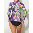 thumbnail image 5 of Charmo Women's Long Sleeve Rash Guard Tie Dye UV Protection Swim Shirt UPF 50, 5 of 5