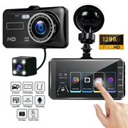 MesaSe 1080P 3 Channel Front Rear Inside Dash Cam  Dash Camera  DVR Backup Cam for Cars  Three Way Triple Car Driving Recorder  170°  Night Vision  Loop Recording  G-Sensor  Parking Moni