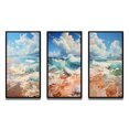 thumbnail image 2 of Designart "Simplicity Beach Landscape IV" Nautical & Beach Framed Wall Art Set Of 3 - White Beach Frame Gallery Wall Set For Home Decor, 2 of 6