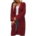 thumbnail image 1 of Yuyuzo Womens Plus Size Cardigans Cable Knit Sweater Jackets Long Sleeve Open Front V Neck Solid Color Outwear, 1 of 6