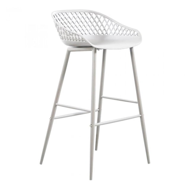 Moe's Home Collection Piazza Tabouret de Bar d'Extérieur Blanc - Ensemble de Deux