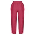thumbnail image 5 of Women's Summer Comfortable Loose Wide Legged Fashion Solid Color Capris RXIRUCGD Rose, Taille: m, 5 of 5