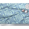 thumbnail image 2 of Soimoi Green Poly Georgette Fabric Vector Design Damask Print Fabric by Yard 42 Inch Wide, 2 of 3
