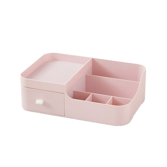 Cosmetic Storage Box Drawer Desktop Makeup Organizer Plastic Shelf Large Capacity for Sundries Jewelry Stationery White