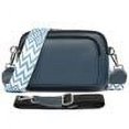 thumbnail image 1 of Pochette pour Téléphone Portable pour Femmes en Cuir Véritable, Sac Décontracté avec 2 Sangles (Bleu), 1 of 6