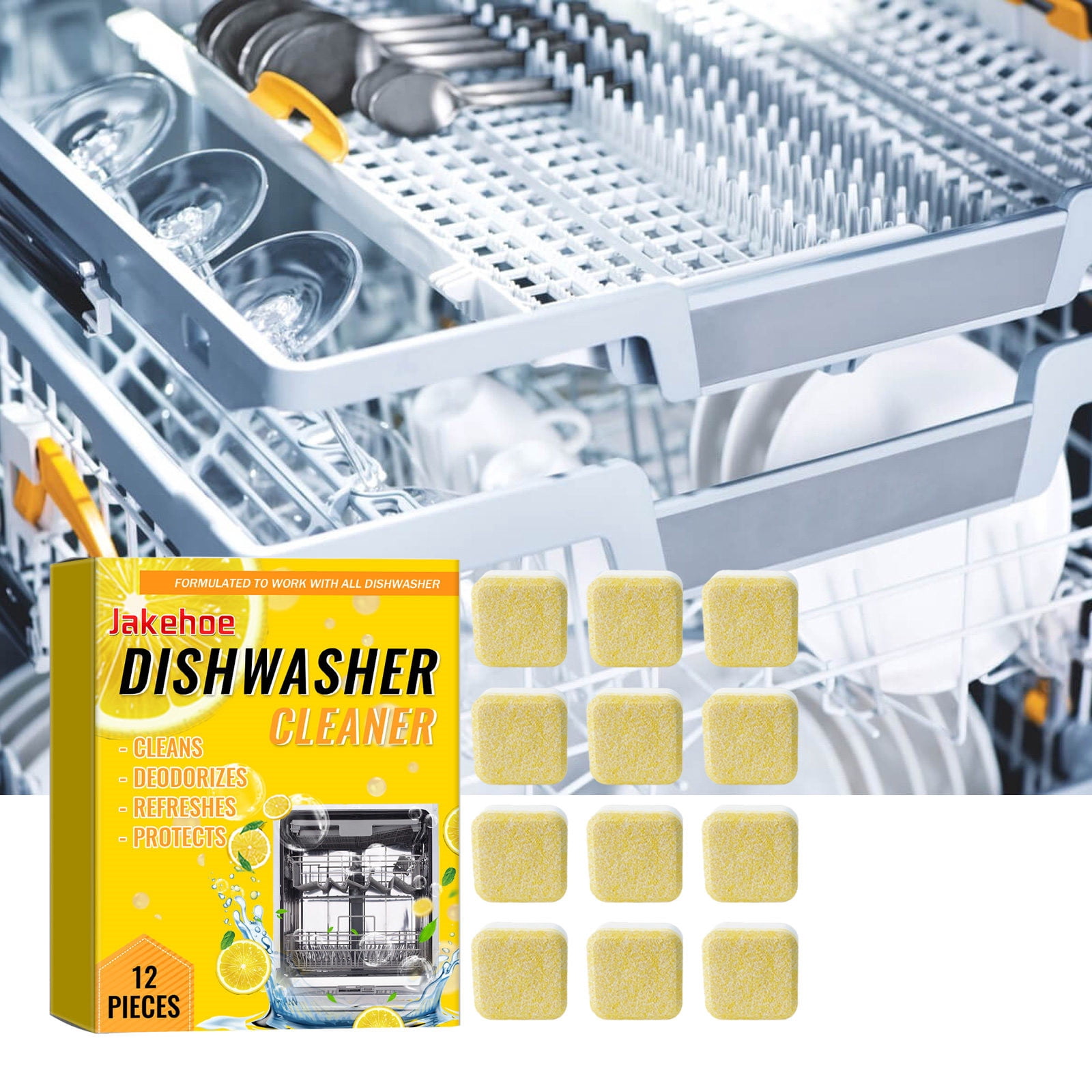 Dvkptbk Dishwasher Cleaning Pads Dishwasher Cleaning Sheet Decontamination Degreasing Scale Cleaning Sheet Dishwasher Cleaning Special Maintenance Sheet Cleaning Supplies