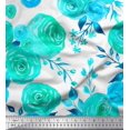 thumbnail image 1 of Soimoi Green polyester Crepe Fabric Watercolor Floral Printed Fabric 1 Yard 52 Inch Wide, 1 of 3