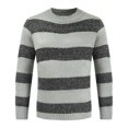 thumbnail image 2 of CEHVOM Autumn And Winter New Round Neck Color Matching Personality Trend Men's Striped Sweater, 2 of 4