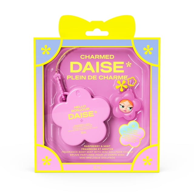 DAISE Brume Parfumée Pour Le Corps Avec Mini Breloque Dollface, Hello, Framboise et Menthe, 30 mL