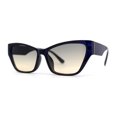 thumbnail image 3 of Lunettes de Soleil Oeil de Chat Carrées pour Femmes Bleu Marine Brun, 3 of 4