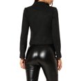 thumbnail image 3 of INSPIRE CHIC Blouson de Moto Court pour Femme en Faux Suède à Col Montant à Fermeture à Glissière TP Noir, 3 of 8