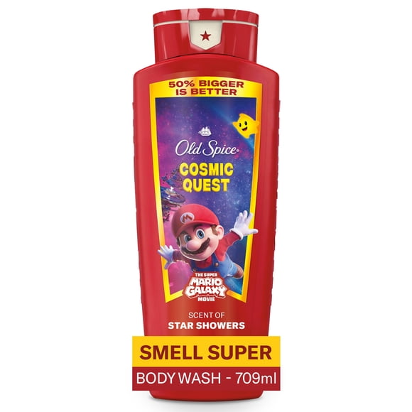 Nettoyant pour le corps Old Spice pour hommes, Quête cosmique, parfum de douches d’étoiles, Old Spice x The Super Mario Galaxy Movie, Fraîcheur après-lavage 24/7