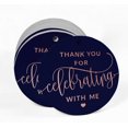 thumbnail image 2 of Inkdotpot 100 Pack ThankYou For Celebrating With Me Birthday Favor Paper Tag Craft Real Rose Gold Foil Hang Tag, 2 of 6