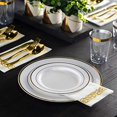 thumbnail image 2 of 700 Piece Gold Dinnerware Set - 200 Gold Rim Plastic Plates - 300 Gold Plastic Silverware - 100 Gold Plastic Cups - 100 Linen Like Gold Paper Napkins, 100 Guest Disposable Gold Din, 2 of 6