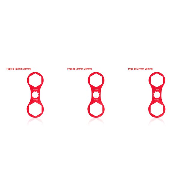 bedienty Outils de Réparation de Vélo Clé de Fourche avant Alliage d'Aluminium Réparation Retrait Clé Destinée à SUNTOUR XCM/XCR/XCT/RST B Rouge (27mm-28mm) 3Ensemble