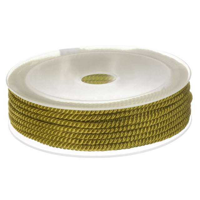 Unique Bargains Twisted Nylon Twine Thread Beading Cord 3mm 7M/23 Feet Extra Strong Braided Nylon String, Army Green