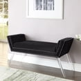 thumbnail image 1 of Inspired Home Turner Velvet Bench Nailhead Trim Acrylic Legs, 1 of 8