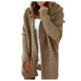 thumbnail image 4 of Kcodviy Women's Solid Color Hooded Cardigan Plus Size Open Stitch Batwing Sleeve Open Cardigans for Women Plus Size Sweater Cardigan Coat, 4 of 4