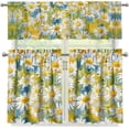 thumbnail image 3 of Daisy 3 Piece Kitchen Curtains and Valances Set Farmhouse Style Tier Window Curtains Rod Pocket Short Window Curtains Panels 24 Inch Length Sets European Window Treatment Set, 3 of 5
