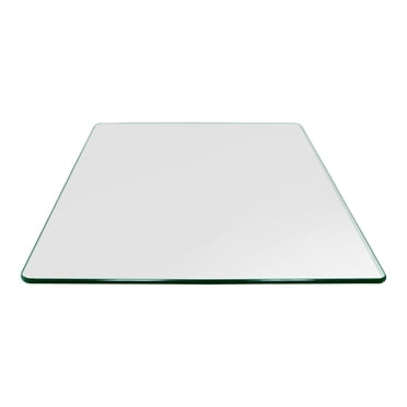 Dulles Glass 24 In Square Pencil Polish Edge 3/8 Tempered Glass Table Top