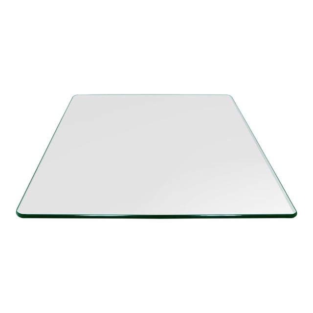 Dulles Glass 24 In Square Pencil Polish Edge 3/8 Tempered Glass Table Top