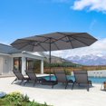 thumbnail image 1 of PURPLE LEAF 15ft Patio Umbrella with Base Double-Sided Rectangle Outdoor Market Umbrellas for Pool Beach Deck Backyard Light Grey, 1 of 8