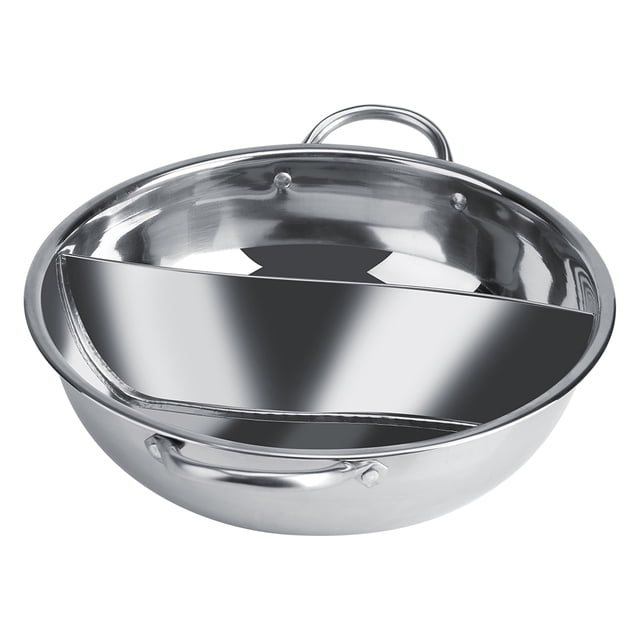 Double Flavor Hot Pot, 27 29 31cm Usable Dual Sided Nonstick Hot Pot, Stainless Steel Two Flavor Hot Pot, Hot Pot Two Flavor Separation Induction Cooker