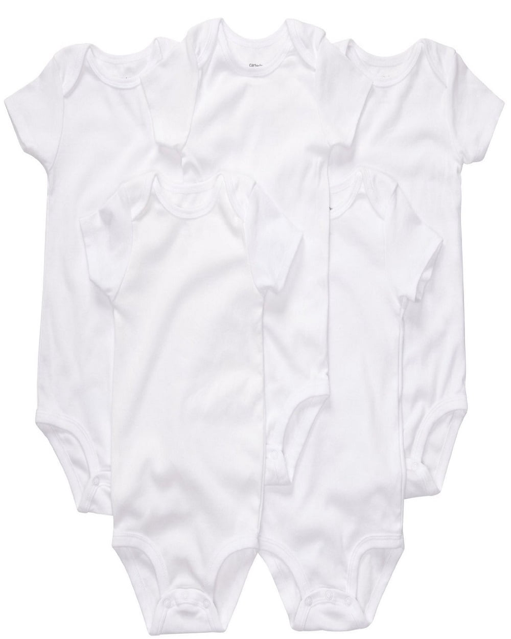 Carter's Cache-Couches à Manches Courtes Blancs Unisexes pour Bébé, Lot de 5 (9 Mois)