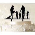 thumbnail image 1 of Personalized Family Cake Topper Custom Silhouette Wedding Cake Topper Cake Decorations Option Available 6-7 Inches Wide, 1 of 1