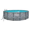 thumbnail image 1 of Funsicle 16ft x 48in Round Oasis Designer Above Ground Pool, Stone Slate with SkimmerPlus Filter Pump, Age 6 & up, 1 of 12