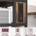 thumbnail image 4 of Large Printer Stand with Power Outlets and USB Charging Ports, Mobile Printer Table with Adjustable Shelf, 3 Tier Rolling Printer Stand with Wheels for Home Office, Rustic Gray/Rustic Brown, 4 of 9