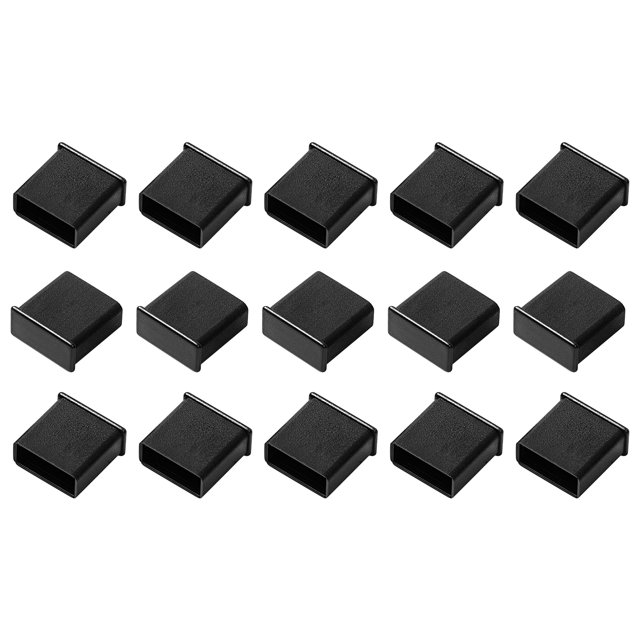 Unique Bargains 15pcs Black Plastic USB 2.0 Type A Male Port Anti Dust Dustproof Cover Cap