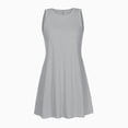 thumbnail image 1 of RKSTN Robes d'Été pour Femmes Sans Manches à Col Rond Couleur Unie Ample Fluide Plissée Robe Mini Décontractée Ligne A Robes de Plage avec Poches, 1 of 5