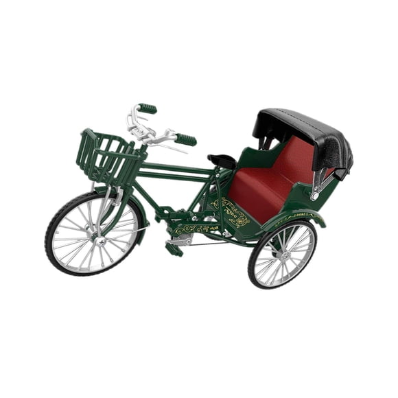 1:12 Scale Tricycle Model Decorations Landscape Ornament for Ornament Tricycle Boys Girls Kids Green