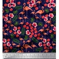 thumbnail image 1 of Soimoi Cotton Voile Fabric Leaves,Floral & Flamingo Bird Decor Fabric Printed Yard 42 Inch Wide, 1 of 3