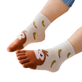 thumbnail image 1 of Fortune 1 Pair Kids Five Finger Toe Socks Ankle Socks Baby Cartoon Animal Socks, 1 of 3