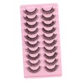 thumbnail image 1 of 10 Pairs Russian Strip Lashes Curly Handmade   F  19x10.5x1.5CM, 1 of 8