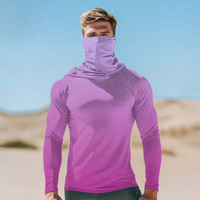 Handshe Summer Print Lightweight Skin Jacket, Breathable Sun Protection UPF 50+ UV Resistant with Face Cover Sleeves, Hiking Outdoor Sports Rash Guard Hooded Shirt,Plus Size