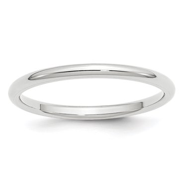 14K White Gold 2mm Standard Comfort Fit Band Size 4