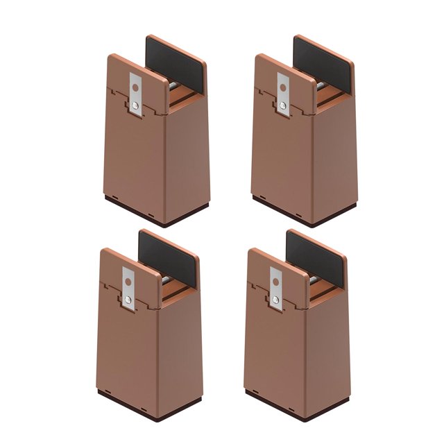 4Pack Bed and furnishing Risers W/ Screw Clamp Adjustable Screw Clamp Leg Risers H 10cm Brown 10-37mm